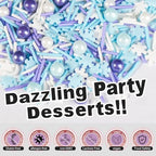 Frozen Sprinkles, Blue Purple Winter Snowflake Sprinkles for Cakes, 180g - Image 4