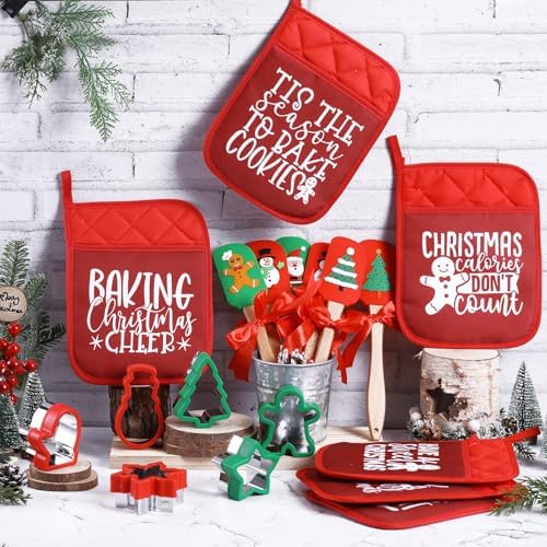 Qinyoung 36 Pcs Christmas Pot Holders Baking Kit Baking Gifts for Xmas - Image 2