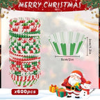 600 Pack Christmas Candy Cupcake Liners Wrappers Baking Cups Santa Holiday Paper Wraps Muffin Liners for Xmas Birthday Party Candy Cake Decorations Supplies(12 Styles) - Image 2