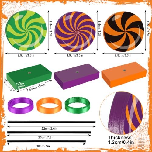 3 PCS Halloween Table Decorations Cute Wooden Candy Sign Set,Pastel - Image 4