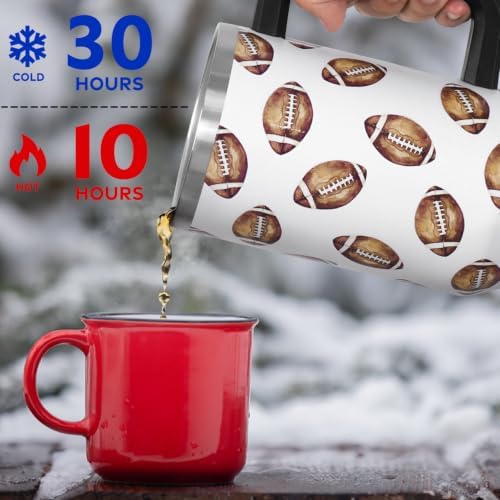 Fall Thanksgiving Tumbler with Lid and Straw 40oz,Cute Football Vacuum Insulated Leak Proof Stainless Steel Coffee Cup for Game Day, Farmhouse Accessories Gift for Women Girls - Image 6