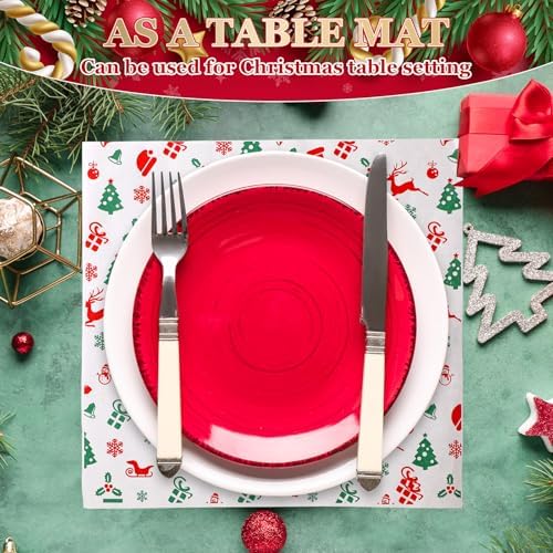 Marspark 100 Sheet Christmas Tree Elk Snowflake Wax Paper 11.4 x 11 Inch - Image 6