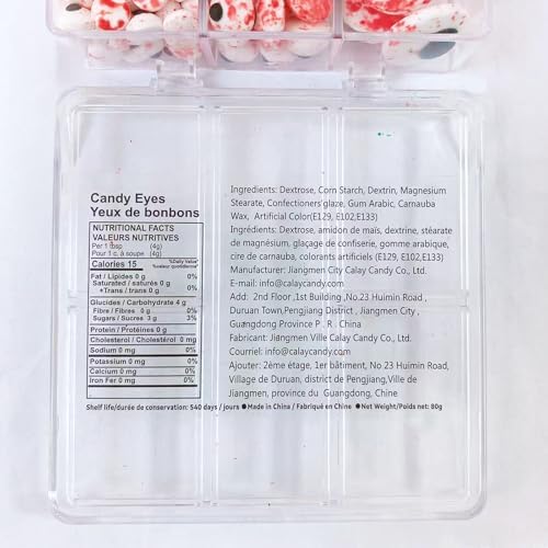 Sentovac Candy Eyeballs Bloody Red Eyes Edible Sugar Sprinkles Cookie Cake Cupcake Toppers Decorations Small Candy Eyes for Christmas Halloween Easter Cake Decorations Supplies - Image 2