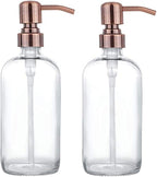 2 Pack Thick Clear Glass Pint Jar Soap Dispenser by Unknown