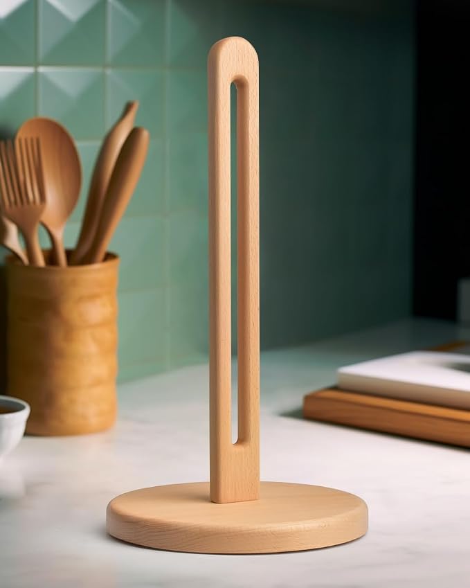 Wooden Paper Towel Holder Stand by CHAUNCEYHOME