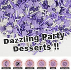Purple Sprinkles, Purple Pearl and Star Sprinkles for Cakes, Cupcakes, 180g - Image 4