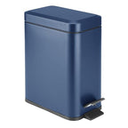 mDesign Small Modern 1.3 Gallon Rectangle Metal Lidded Step Trash Can, Compact by mDesign