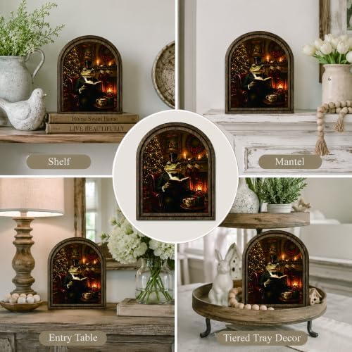 Christmas Frog Arched Table Sign, Rustic Farmhouse Holiday Decor - Image 5