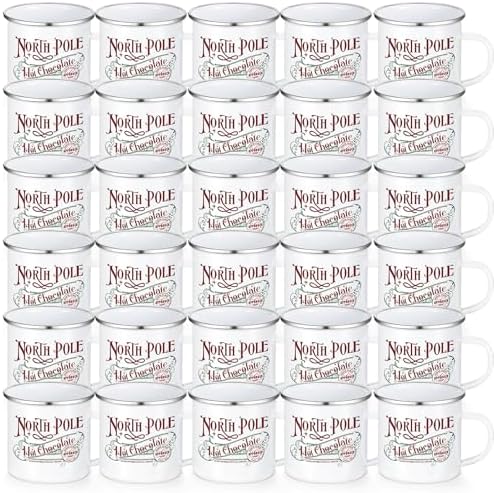 Yaomiao 30 Pcs North Pole Christmas Coffee Mugs, Stainless Steel, Enamel by Yaomiao
