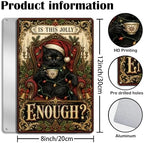 Funny Christmas Cat Sign, Black Cat Holiday Decor, Gothic Wall Art - Image 3