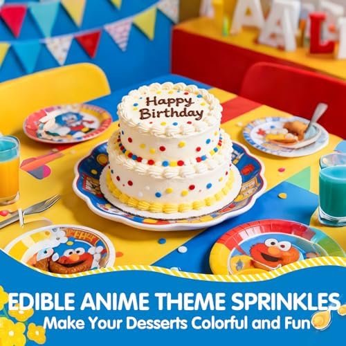 Edible Confetti Sprinkles for Cake Decorating,Red Blue Yellow White Sugar - Image 2
