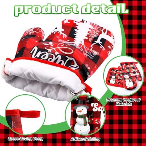 Qinyoung 48 Pcs Christmas Kitchen Oven Mitts Pot Holders, Christmas Plaid - Image 4