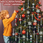 Crystal Christmas Tree Ornaments, 48pcs Iridescent Acrylic Snowflake Icicle - Image 6