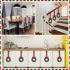 Retrowavy 12 Pcs Small Christmas Kitchen Cabinet Wreaths with Ribbon - Image 6