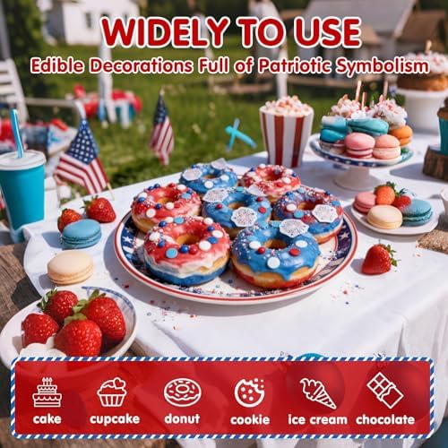 Edible Red White Blue Confetti Sprinkles,Patriotic Fireworks Sprinkles,130g - Image 4
