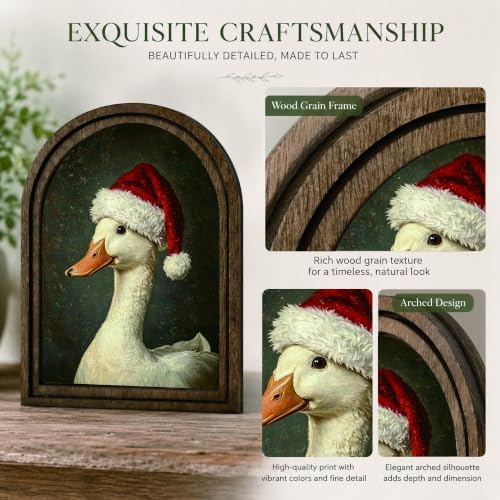 Christmas Duck Arched Table Sign, Vintage Farmhouse Shelf Decor - Image 4