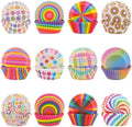 600 Pack Rainbow Cupcake Liners Cupcake Baking Cups Standard Size Rainbow Muffin Liners for Wedding Birthday Pride Party Candy Cake Decorations Supplies(12 Styles) by Unknown