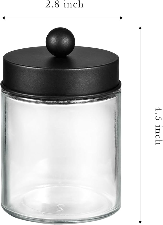 SheeChung Qtip Dispenser Holder 1pcs, Glass apothecary jars - Image 3