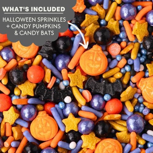 Sweets Indeed Halloween Sprinkles with Bats & Pumpkins, 4 ounces - Image 4