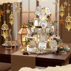 Shellwei 20 Pcs Eid Mubarak Tiered Tray Decor Ramadan Mubarak Table Decor - Image 2