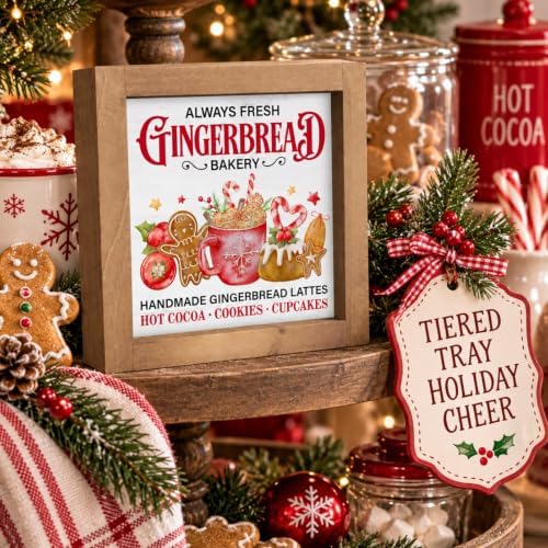 Gingerbread Bakery Sign, Wooden Christmas Coffee Table, Wall Decor - Image 4