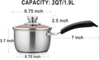 TeamFar Saucepan with Lid, 2 qt Sauce Cooking Pot Milk Pan Stainless Steel - Image 6