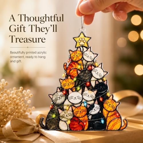 Funny Christmas Ornaments 2026 - Cat Lover Gifts for Women, Cat Ornaments for Christmas Tree,Funny Ornaments, Holiday Pet Decor - Image 4