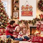 Christmas Decorations Gingerbread Trio Merry Christmas Hanging Wooden Sign - Image 5