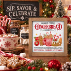 Gingerbread Bakery Sign, Wooden Christmas Coffee Table, Wall Decor - Image 2