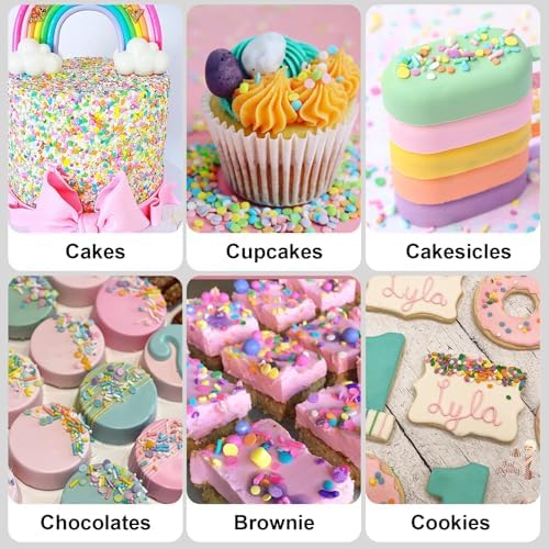 Rainbow Star Sprinkles, Round Confetti Sprinkles for Cake Decorating, 180g - Image 6