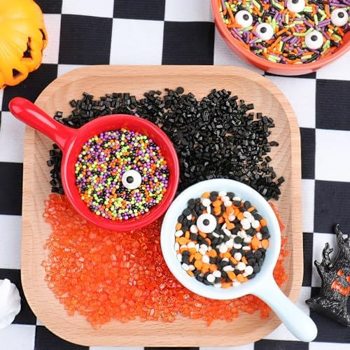 Halloween Sprinkles Edible, 5oZ Fall Eyeball Sprinkles for Cake Decorating with White Black Orange Confetti Nonpareils Jimmies and Sugar, Cupcakes Cookie Ice Cream Baking Toppings - Image 6
