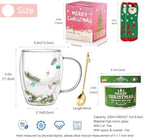 Christmas Gifts For Women Mom Friends Kids Grandma Men Cute Coffee Mugs with Christmas Socks Glass Espresso Tea Cups Kawaii Christmas Stocking Stuffers Decorations Presents Funny White Elephant Gifts - Image 5