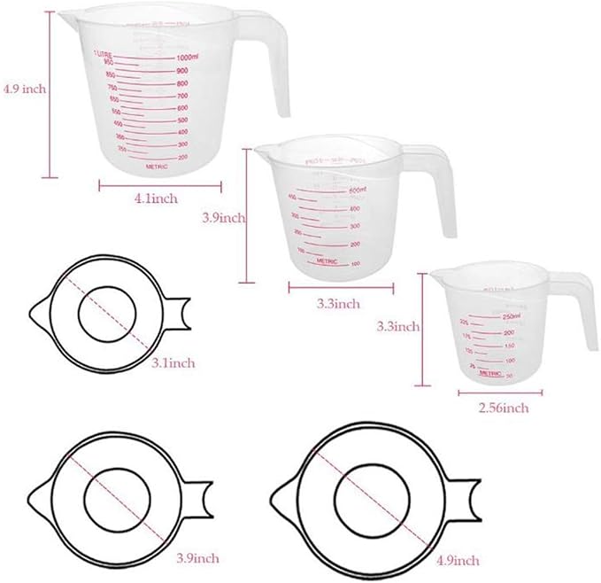 MIZORLIE Plastic Measuring Cup Set - Image 3