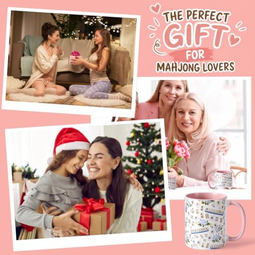 Christmas Mahjong Gift Mug 11oz Hydrangea Ceramic Coffee Mug - Image 5