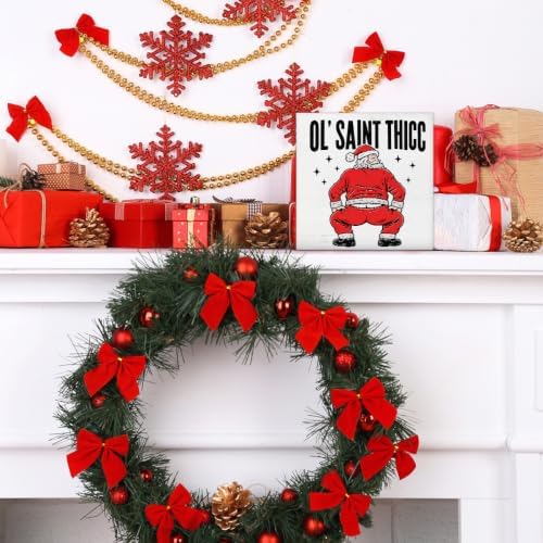 Funny Christmas Bathroom Decorations, Humor Santa Claus Wooden Sign Decor - Image 6