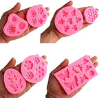 Silicone Mold Flower 8pcs Chocolate Fondant Polymer Clay Candy Gummy Mold,Rose Leaf Butterfly Bee Honey Shaped Silicone Molds for DIY Cake Cupcake Decor Craft - Image 3