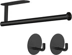 Paper Towel Holder with 2 Hooks-Under Cabinet Paper Towel Holder by Kinbery