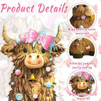 2 Pack Highland Cow Resin Figurine Decor Macarons Candy Theme - Image 3
