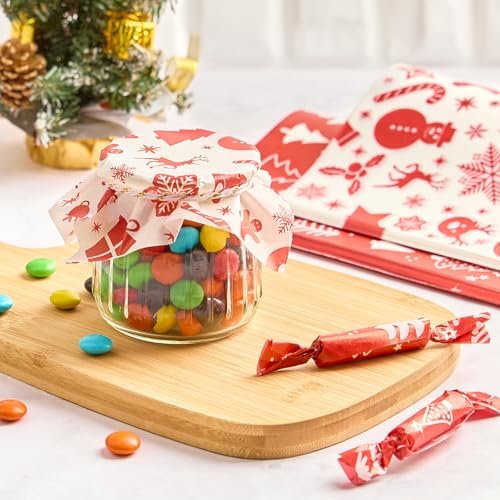 Zezzxu 100 Sheets Wax Paper for Food, Red and White Parchment Paper for Cookie Box Deli Wrapping Grease Resistant Basket Liners (9.8 x 9.8 Inches) - Image 6