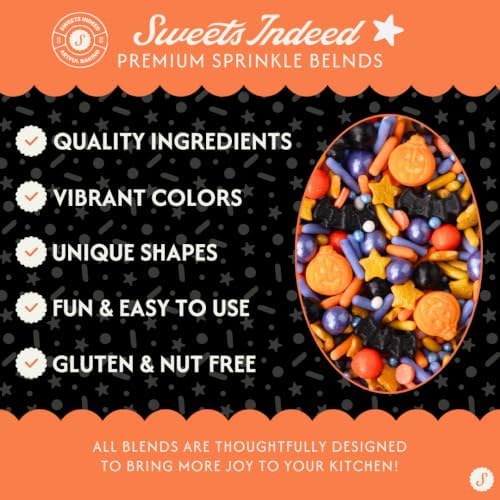 Sweets Indeed Halloween Sprinkles with Bats & Pumpkins, 4 ounces - Image 3