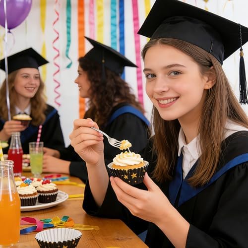600 Pack Graduation Cupcake Liners Congrats Grad Baking Cups Standard Size Grad Muffin Liners for Graduation Birthday Party Candy Cake Decorations Supplies - Image 6
