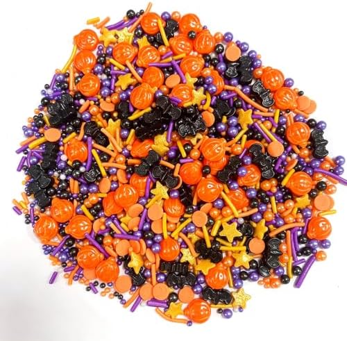 Sentovac Halloween Pumpkin Lantern Sprinkle Bats Jimmies Nonpareils Pearl Mix Edible for Cake Decorating Sugar Candy Cookie Cupcake Topper Baking Decorations Halloween Christmas Thankgiving Supplies - Image 4