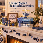 4 Pcs Hanukkah Table Decor for Home Chanukah Tiered Tray Decor - Image 6