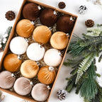 Gold Velvet Christmas Tree Ornaments - 15pcs Shatterproof Christmas Balls for Xmas Trees Decorations - Multicolor Brown Gold Neutral Beige, 80mm 3.15inch - Image 7