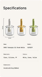 Retractable Oil Brush Dispenser, 2-in-1 Glass Olive Oil Bottle - Image 6