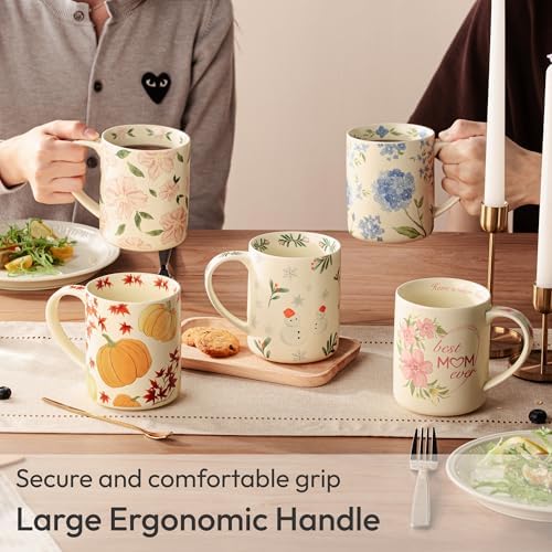 18 oz Large Ceramic Coffee Mug, Porcelain Tea Cup with Big Handle - Image 5