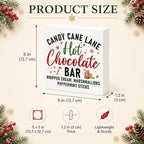 Candy Cane Lane Hot Chocolate Bar Sign, Christmas Coffee Bar Wood Box Decor - Image 3