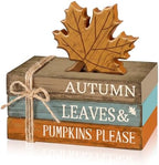 4 Pcs Thanksgiving Autumn Decorations for Home, Maple Leaf Sign by Anglechic