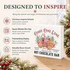 Candy Cane Lane Hot Chocolate Bar Sign, Christmas Kitchen Wood Box Decor - Image 4