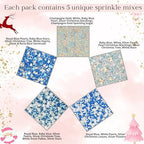 Confect Christmas Sprinkles | Holiday Sprinkles - Blue White & Gold Pearls Sparkling sugar I Christmas Tree Stocking & Snowflakes s for Dessert Decorating- 5 Oz - Image 2